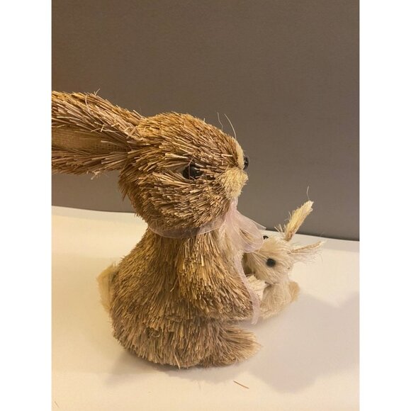 Ashland Straw Bunny Mom & Baby 9" - Picture 8 of 12